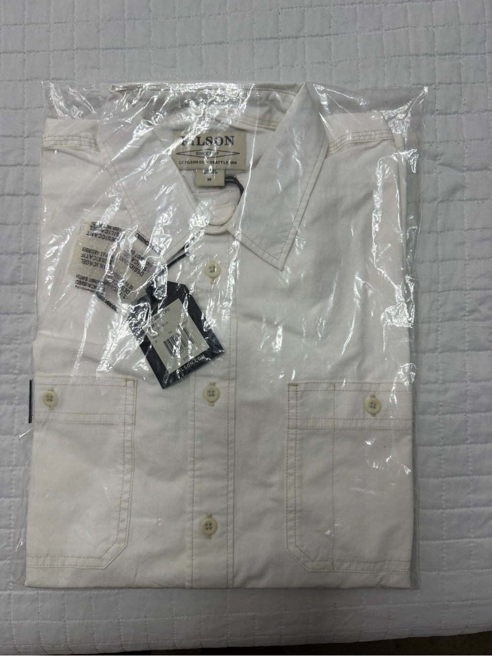 Filson Chambray CPO Shirt White Medium NWT